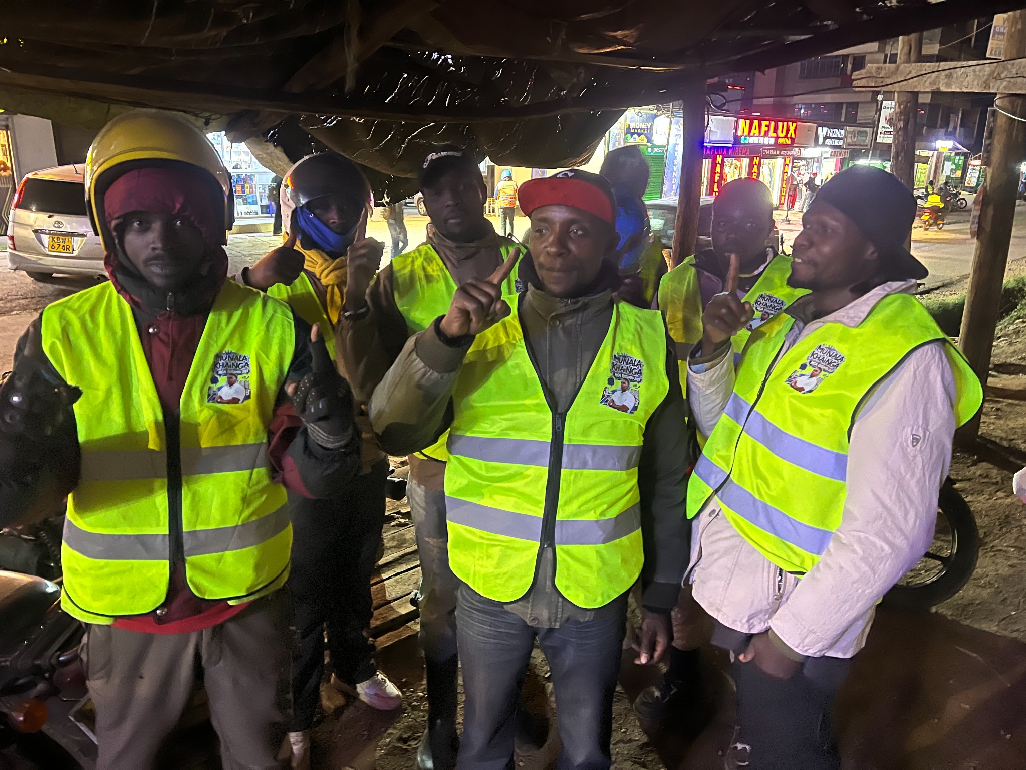 Mirema boda boda riders wearing new reflective safety jackets
